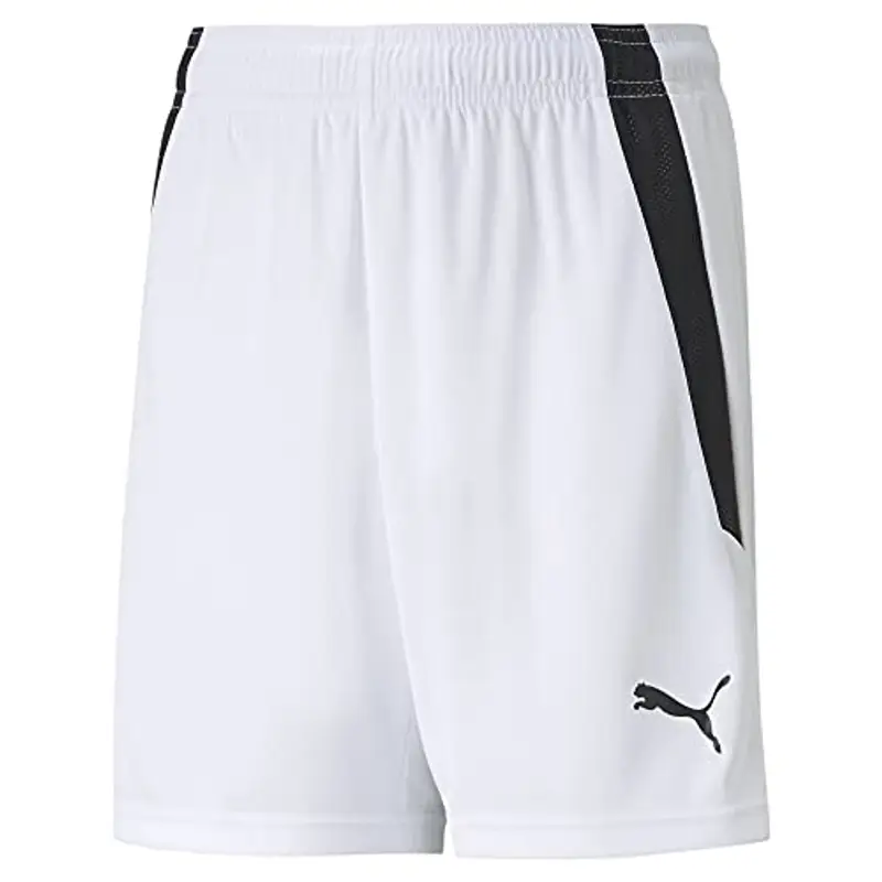 Puma teamLIGA Shorts Jr, Pantaloncini Unisex Bambini, bianco (Puma White/Puma Black), 128