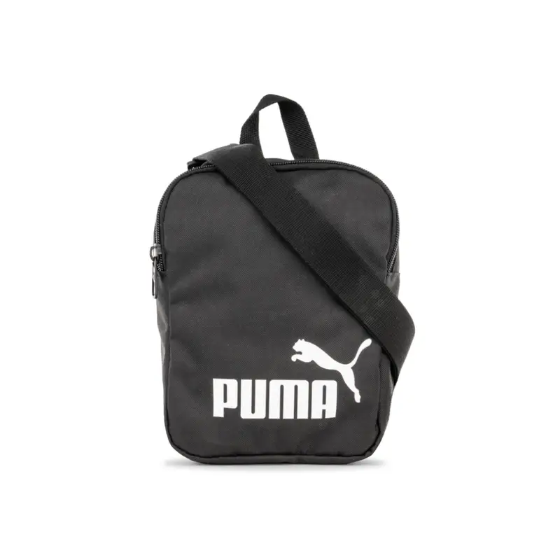 Tracolla nera sportiva con maxi logo