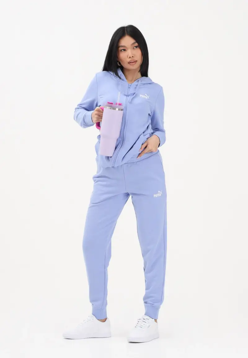 Tuta azzurro polvere da donna con logo miniatura 2
