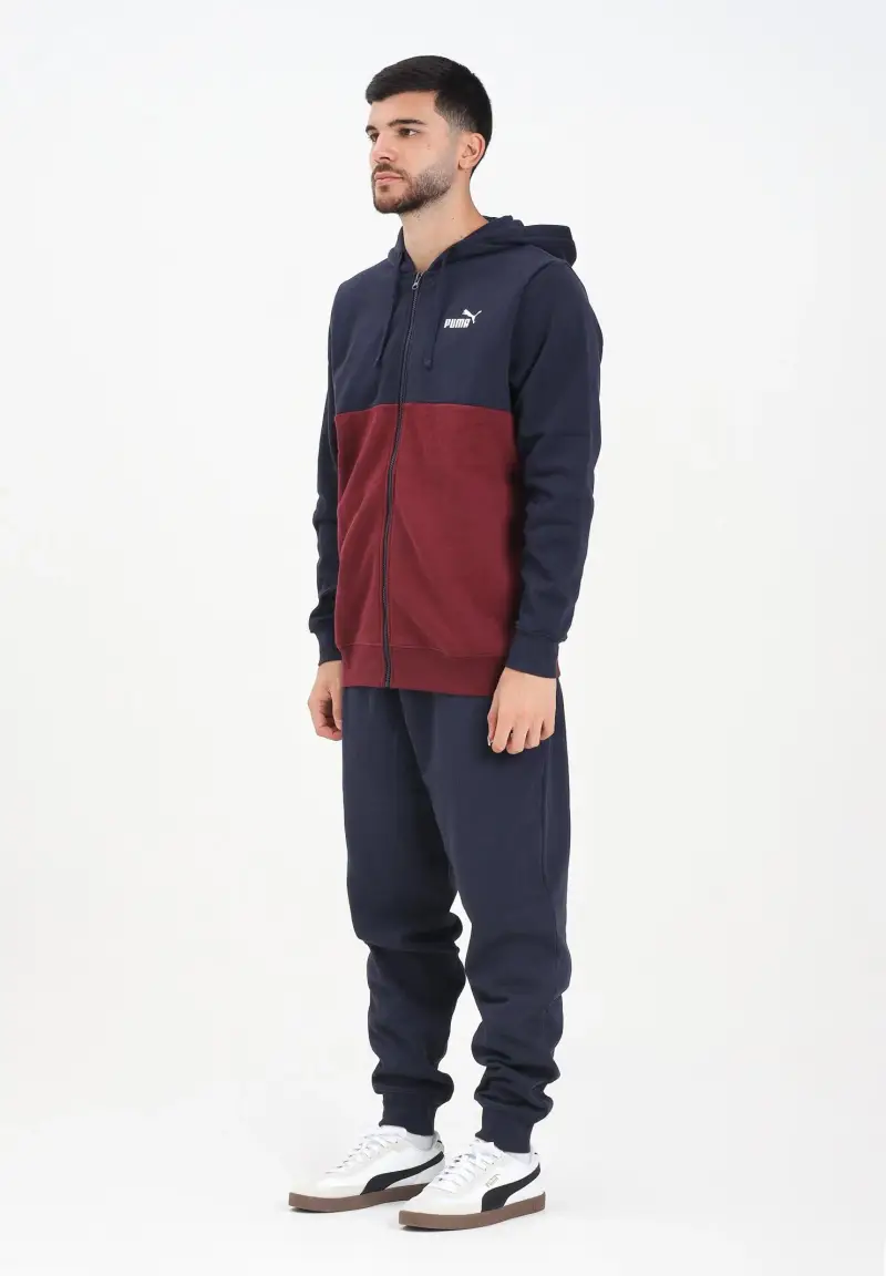 Tuta blu e bordeaux da uomo con logo