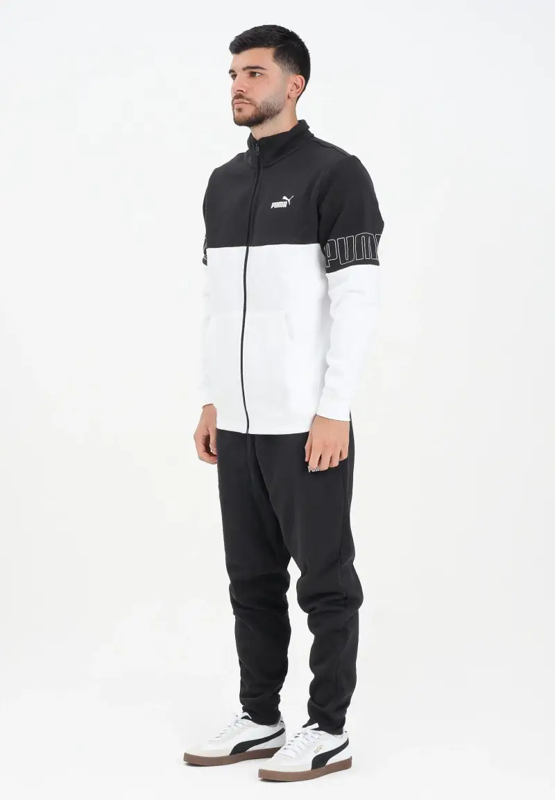 Tuta ESS COLORBLOCK bianca e nera da uomo
