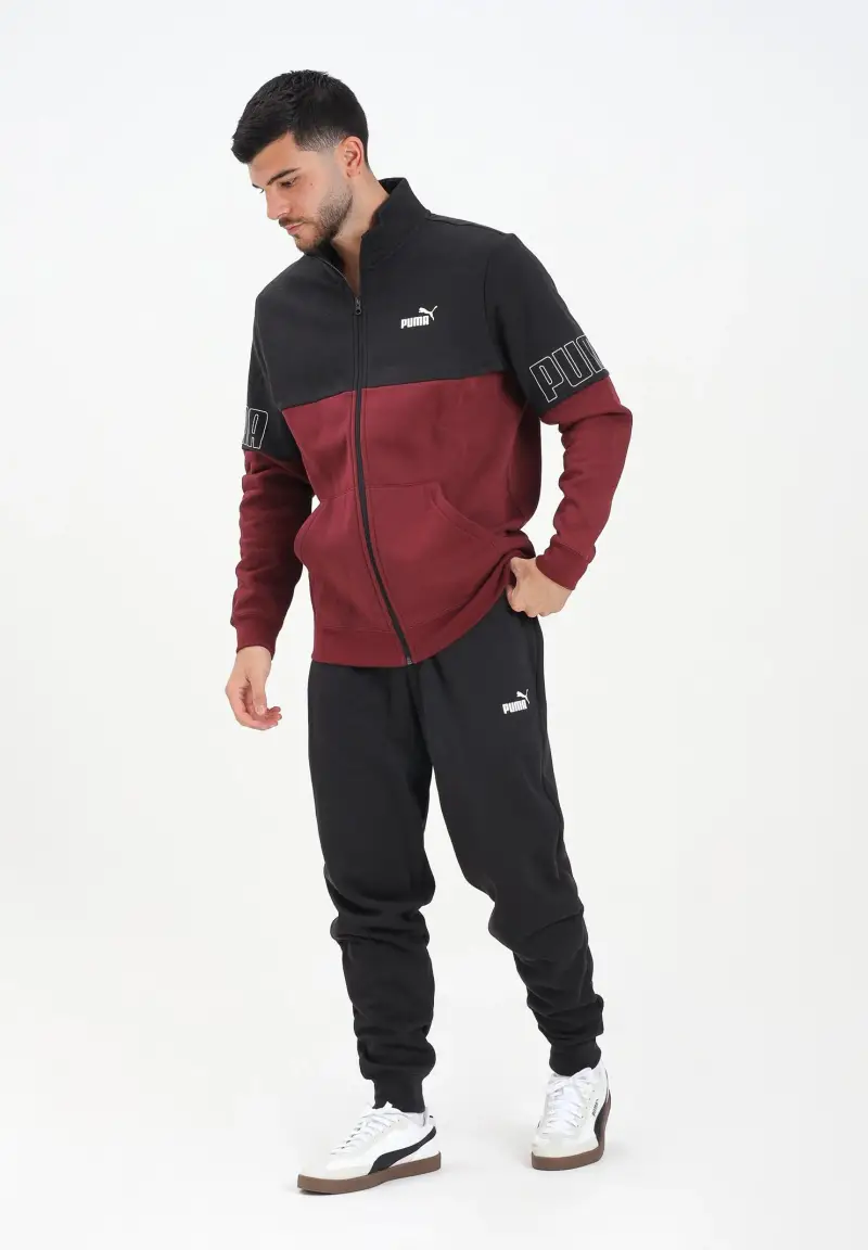 Tuta ESS COLORBLOCK bordeaux e nera da uomo miniatura 2