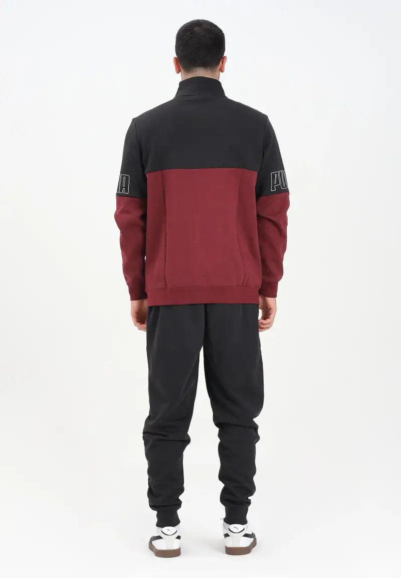 Tuta ESS COLORBLOCK bordeaux e nera da uomo miniatura 3