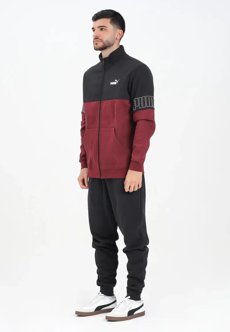 Tuta ESS COLORBLOCK bordeaux e nera da uomo