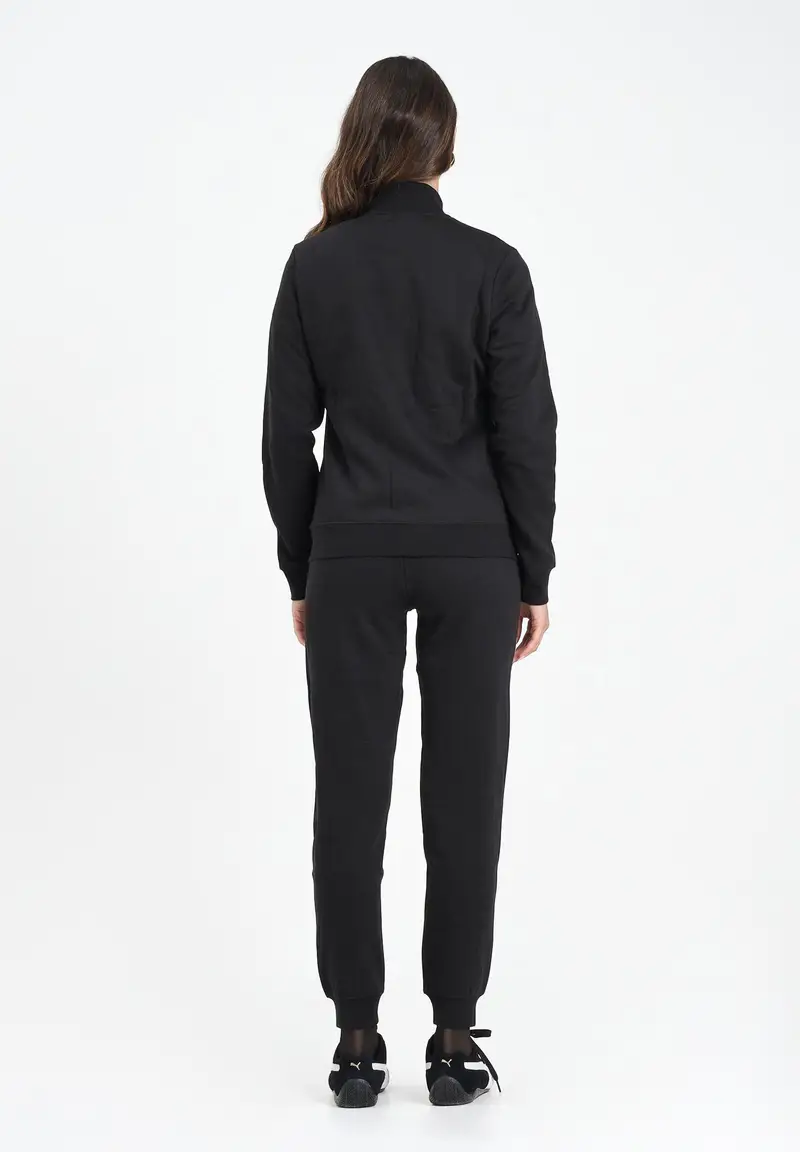 PUMA Tuta Ess + Textured Foil FZ nera da donna miniatura 2