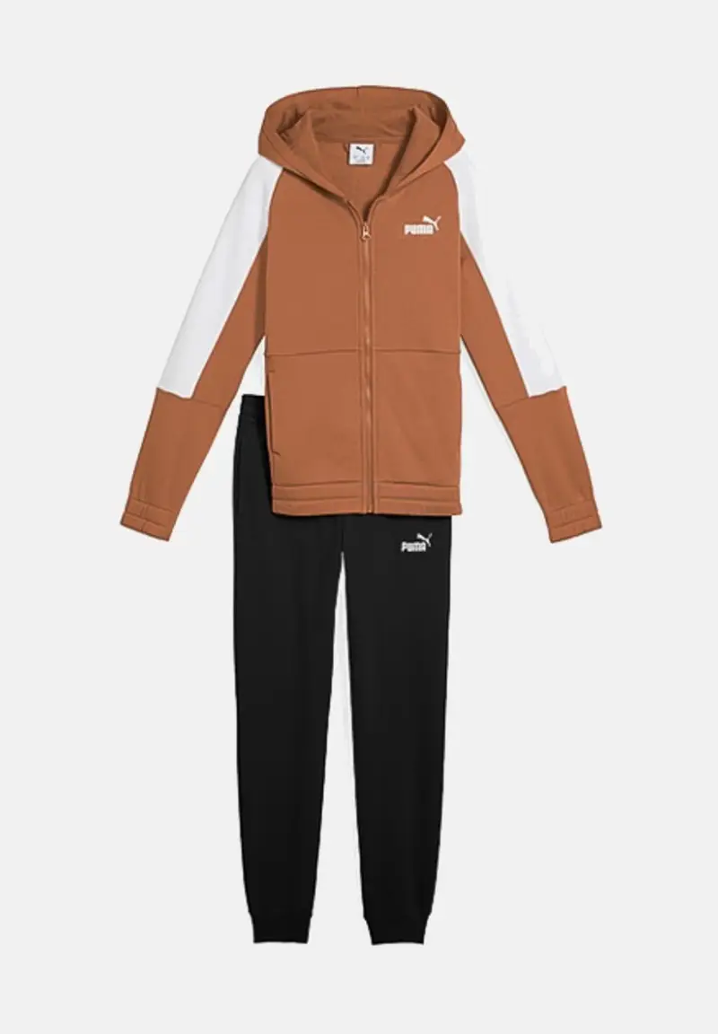 Tuta Essentials Block marrone e nera per bambino e bambina