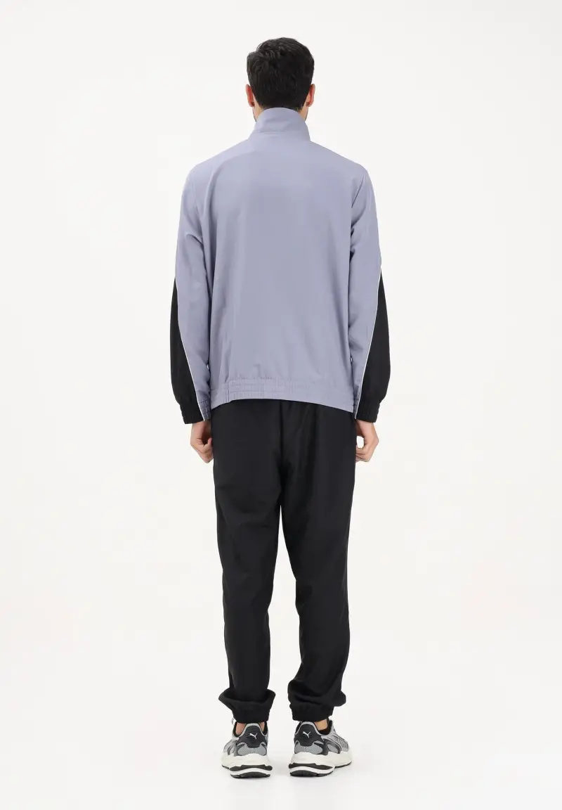 Tuta in tessuto a blocchi di colore polvere e nera da uomo miniatura 3