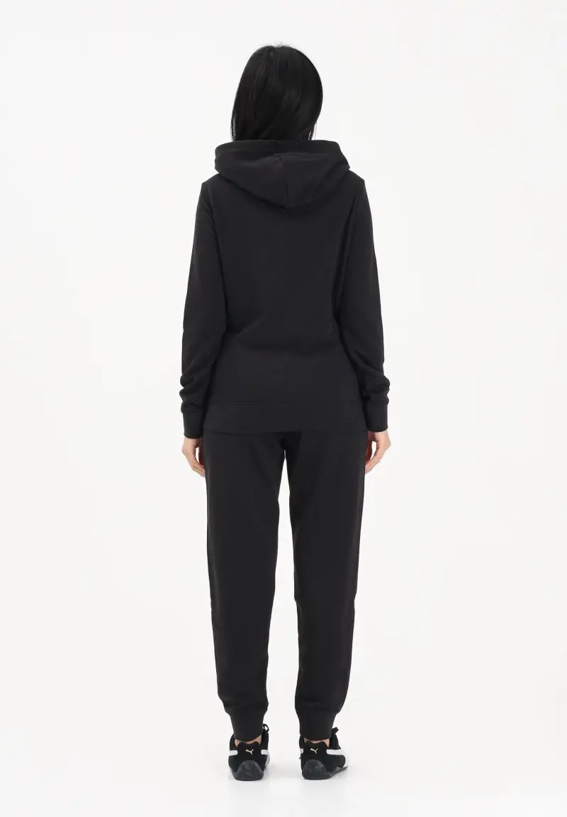 Tuta nera da donna con logo miniatura 3