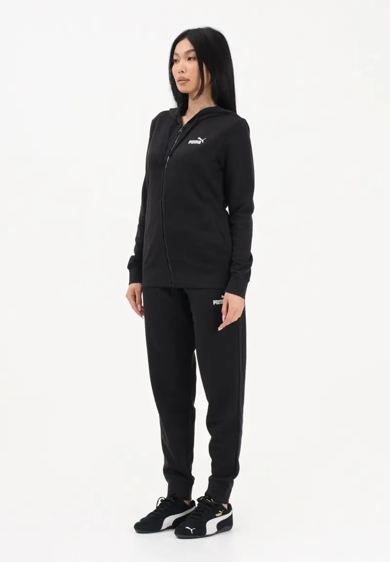 Tuta nera da donna con logo