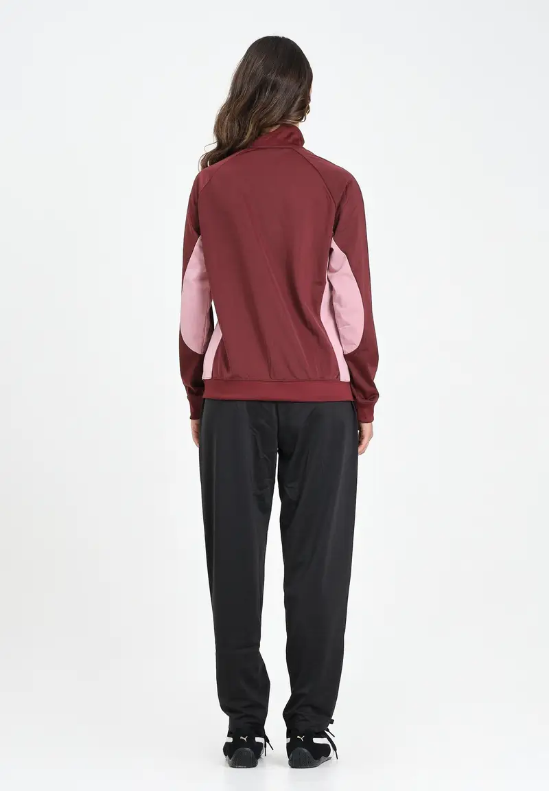 PUMA Tuta Poly bordeaux e nera da donna miniatura 2