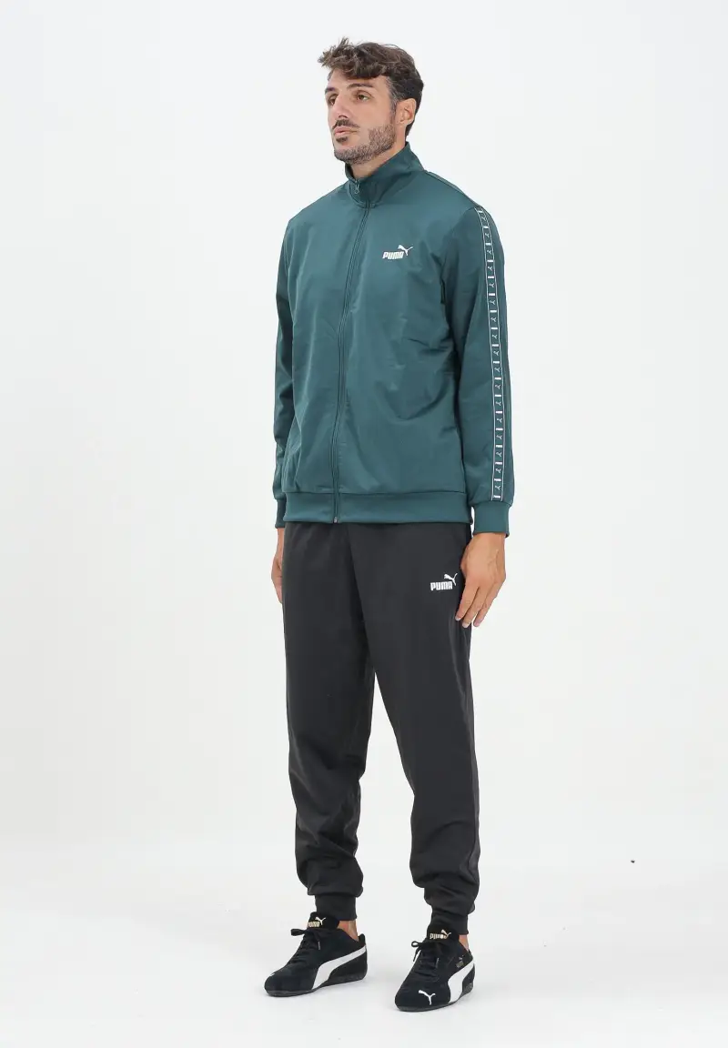 Tuta Poly Tape verde e nera da uomo