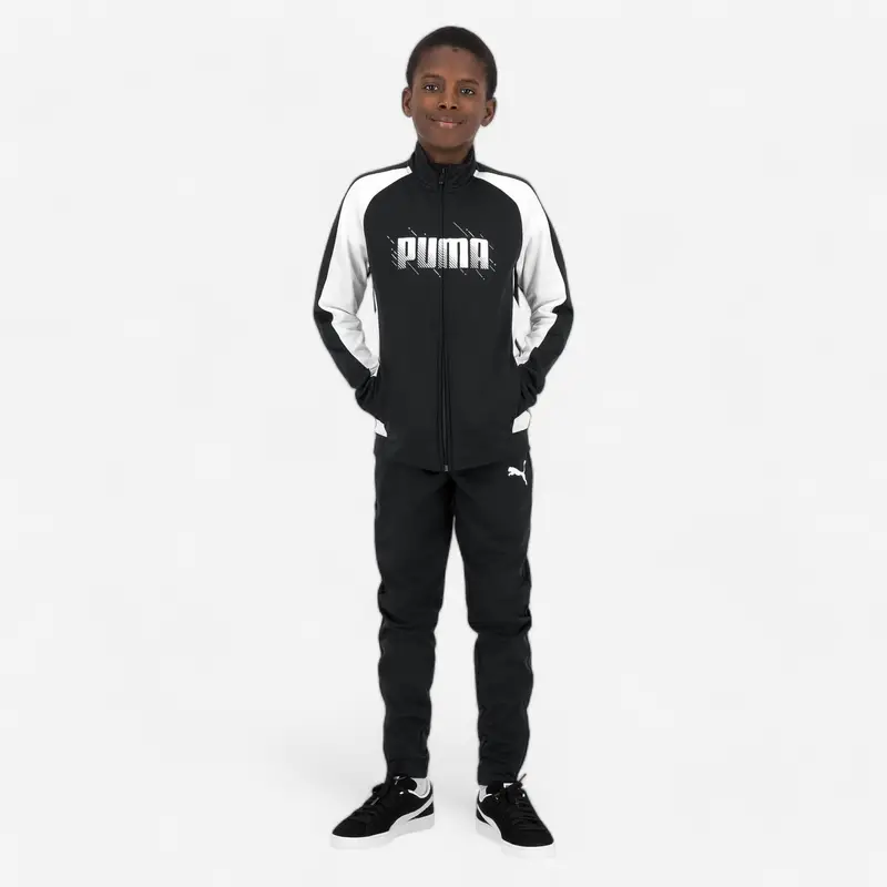 Tuta Puma bambino ginnastica traspirante nero-bianco | Puma