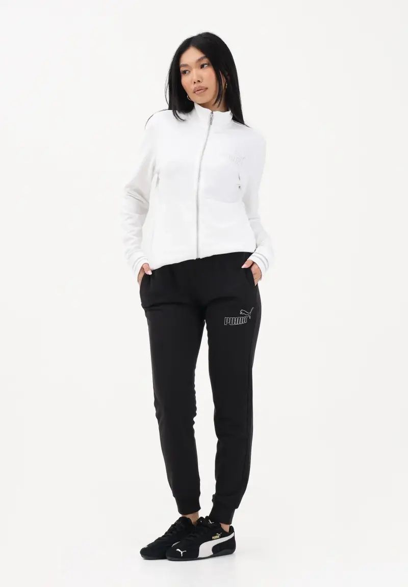 Tuta sportiva bianca e nera da donna miniatura 2
