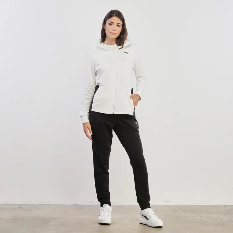 Tuta sportiva bicolor bianca e nera