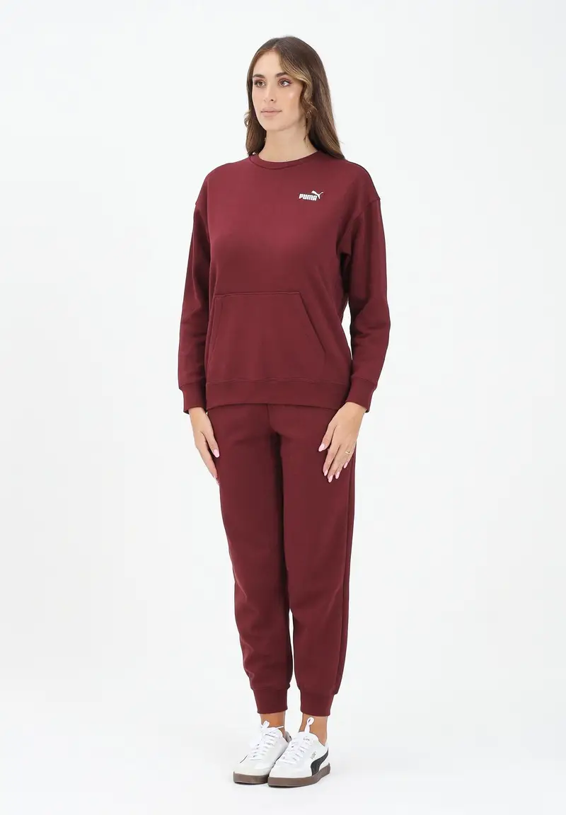 Tuta sportiva bordeaux da donna con logo