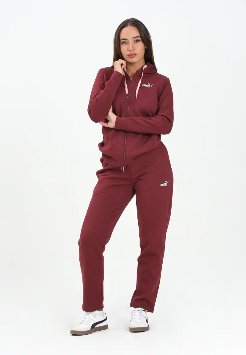 Tuta sportiva bordeaux da donna miniatura 2