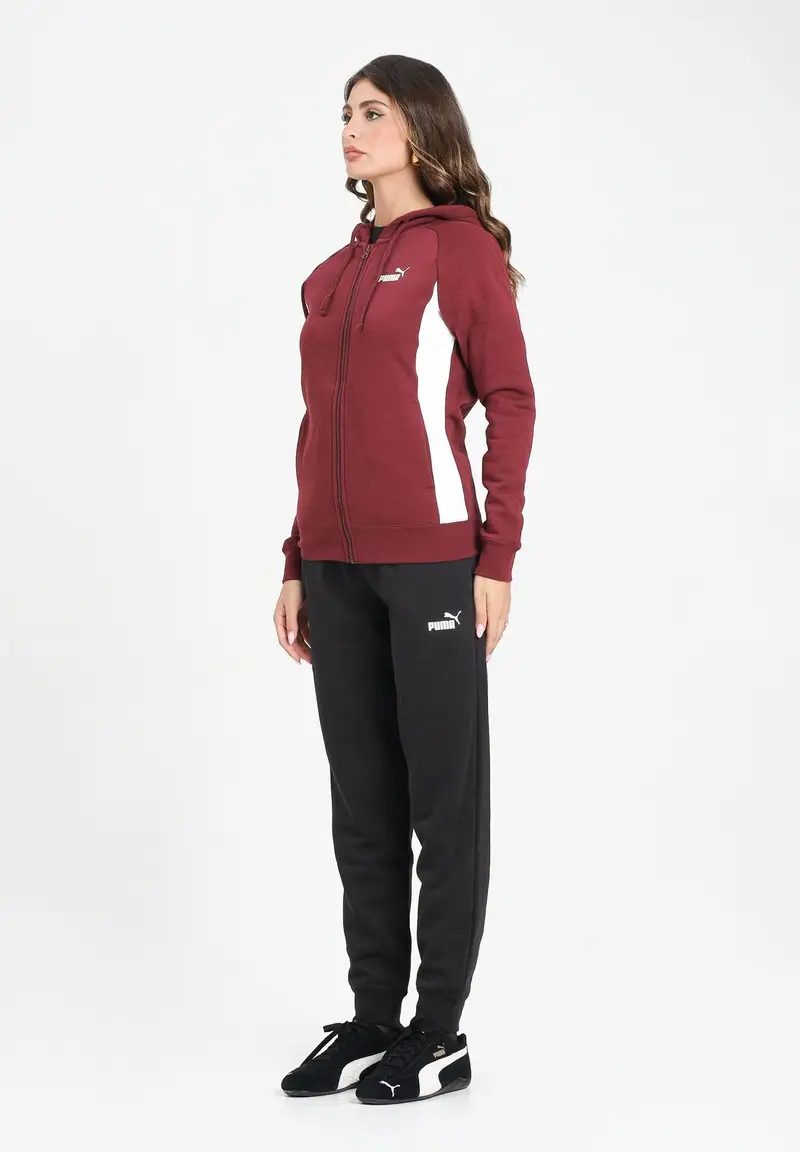 PUMA Tuta sportiva bordeaux e nera da donna