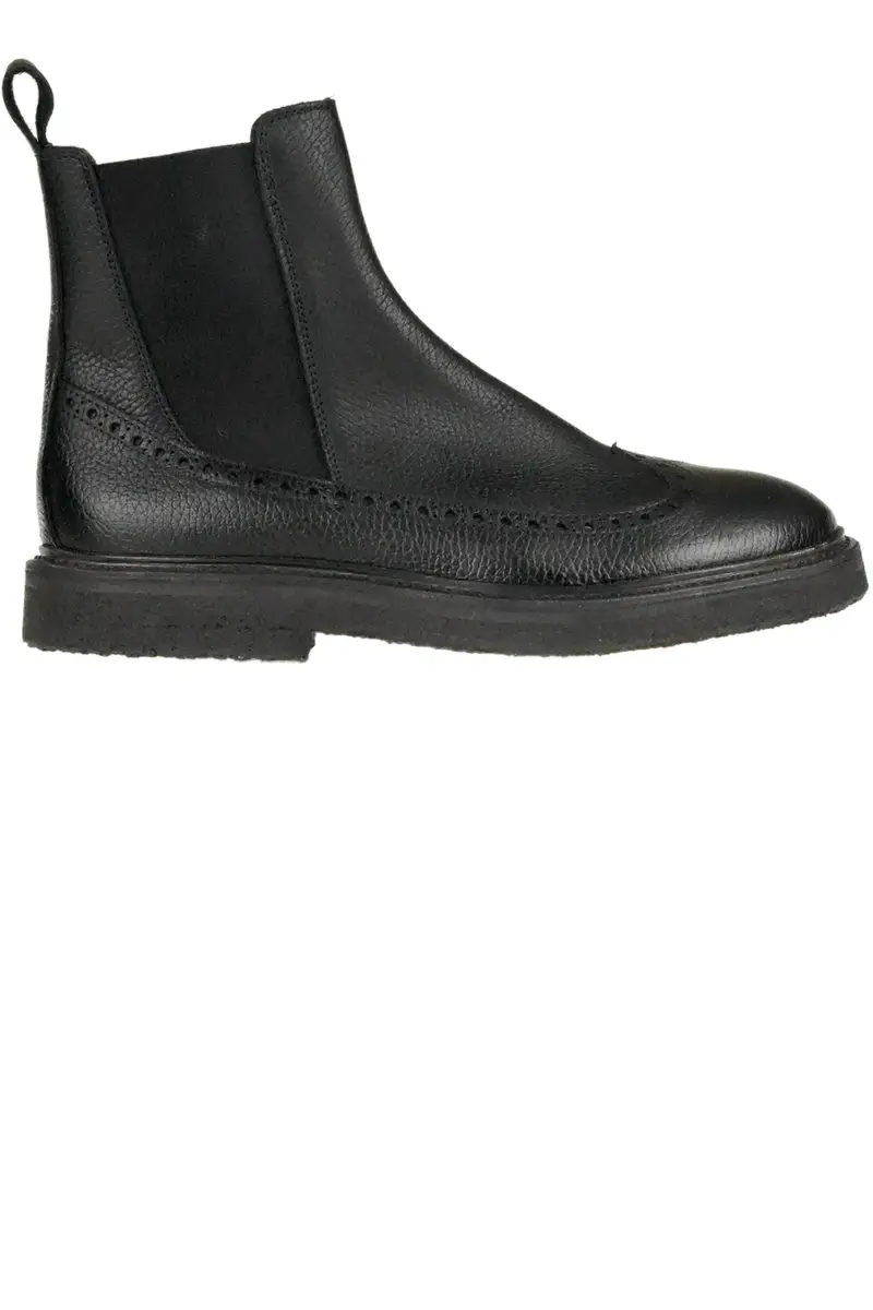 Stivaletti Beatles in pelle martellata Nero