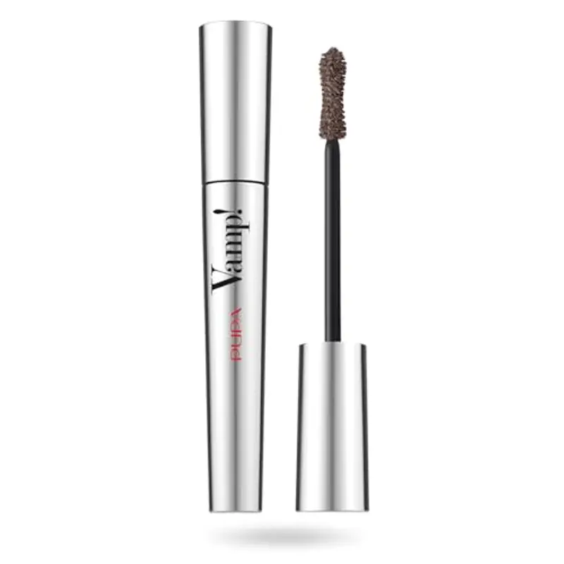 Pupa Mascara Vamp! (Colore Chocolate Brown) - Ciglia dal Volume smisurato e intensificate con Penna ultra slim, Tratto facile e super sottile