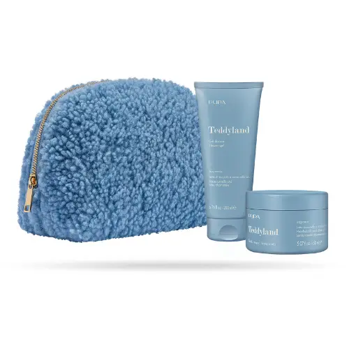 Teddyland - Latte di nocciola e camomilla blu Gel doccia + Scrub corpo