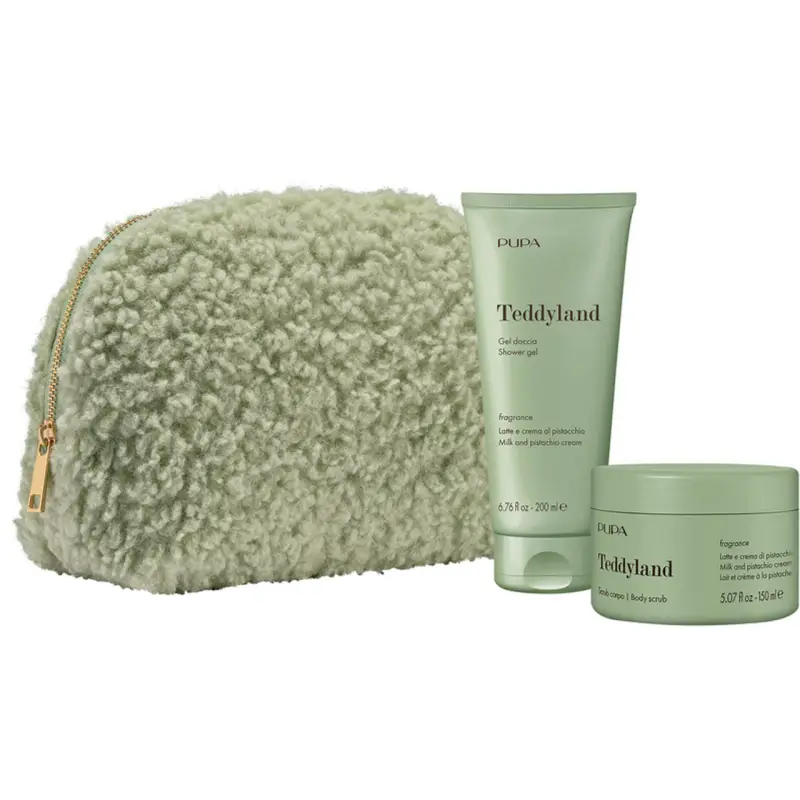 Teddyland - Latte e crema di pistacchio Gel doccia + Scrub corpo