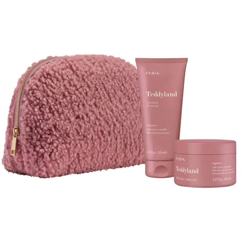 Teddyland - Latte rosa e cannella Gel doccia + Scrub corpo