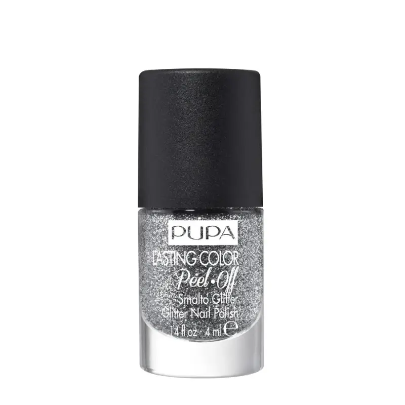 Unghie Lasting Color Peel-Off Smalto Glitter 001 Silver Allure - Smalto