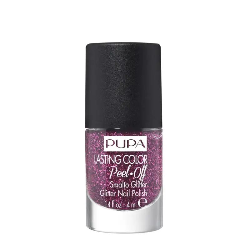 Unghie Lasting Color Peel-Off Smalto Glitter 007 Bright Cyclamen - Smalto