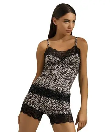 Completo donna con top in bamboo, pizzo e panty Pura P0848C