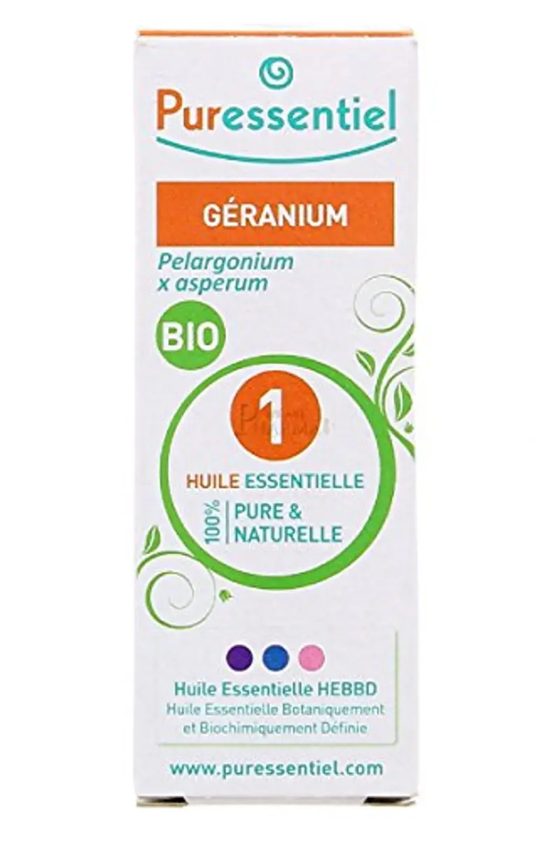 Puressentiel - Olio Essenziale di Geranio - 100% Puro e Naturale - OEBBD (Olio Essenziale Botanicamente e Biochimicamente Definito) - Da Agricoltura Biologica - Vegan e Cruelty Free - 5 ml