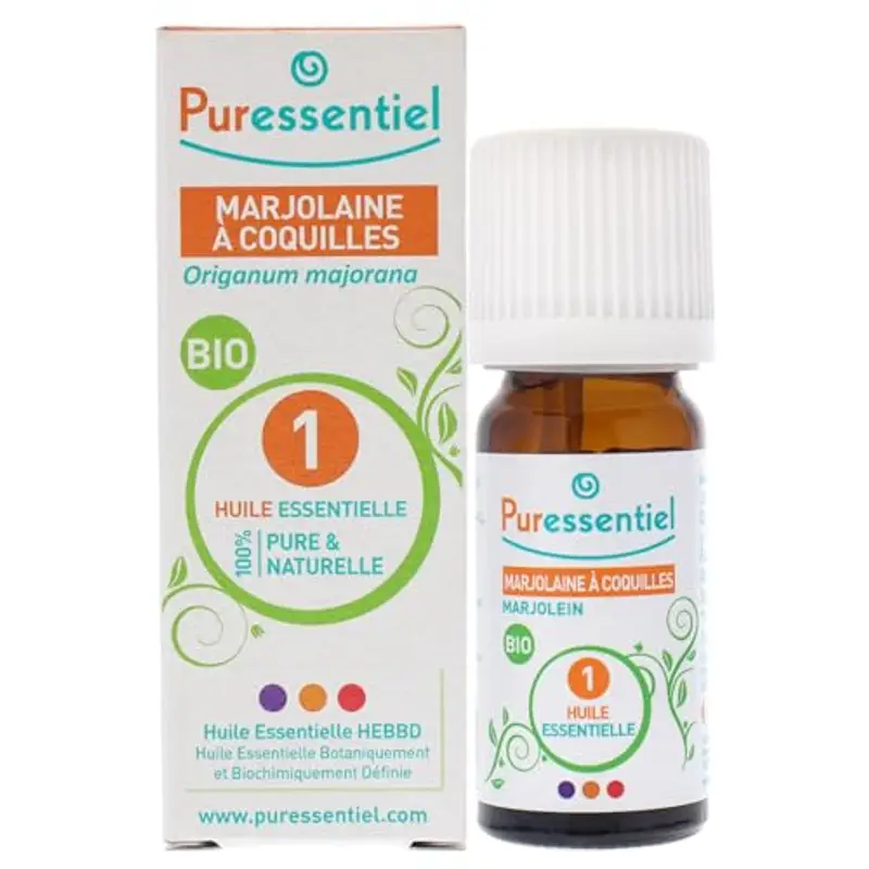 Puressentiel, Olio Essenziale di Maggiorana, 100% Puro e Naturale, OEBBD (Olio Essenziale Botanicamente e