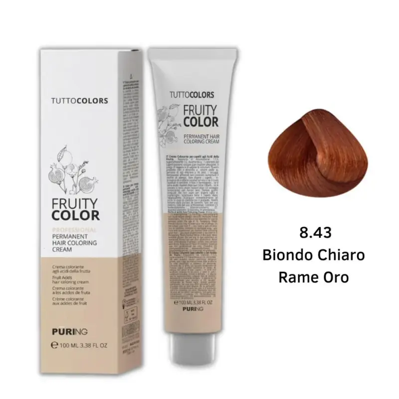 Puring - Fruity Color Tintura 8.43 Biondo chiaro rame oro