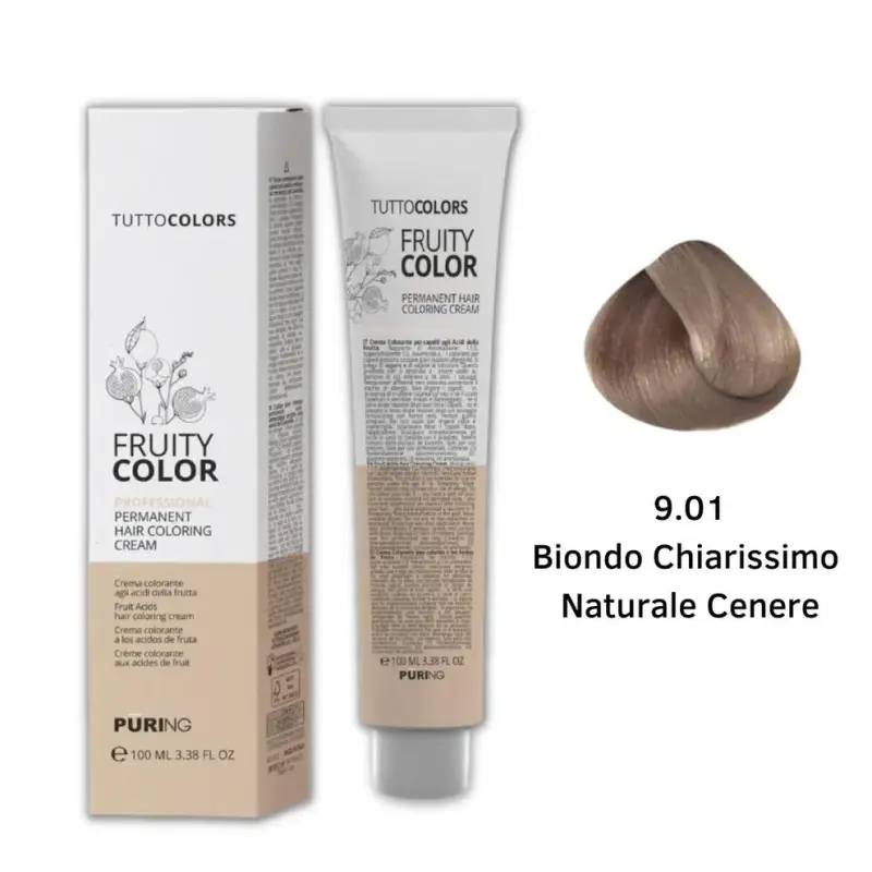 Puring - Fruity Color Tintura 9.01 Biondo chiarissimo naturale cenere