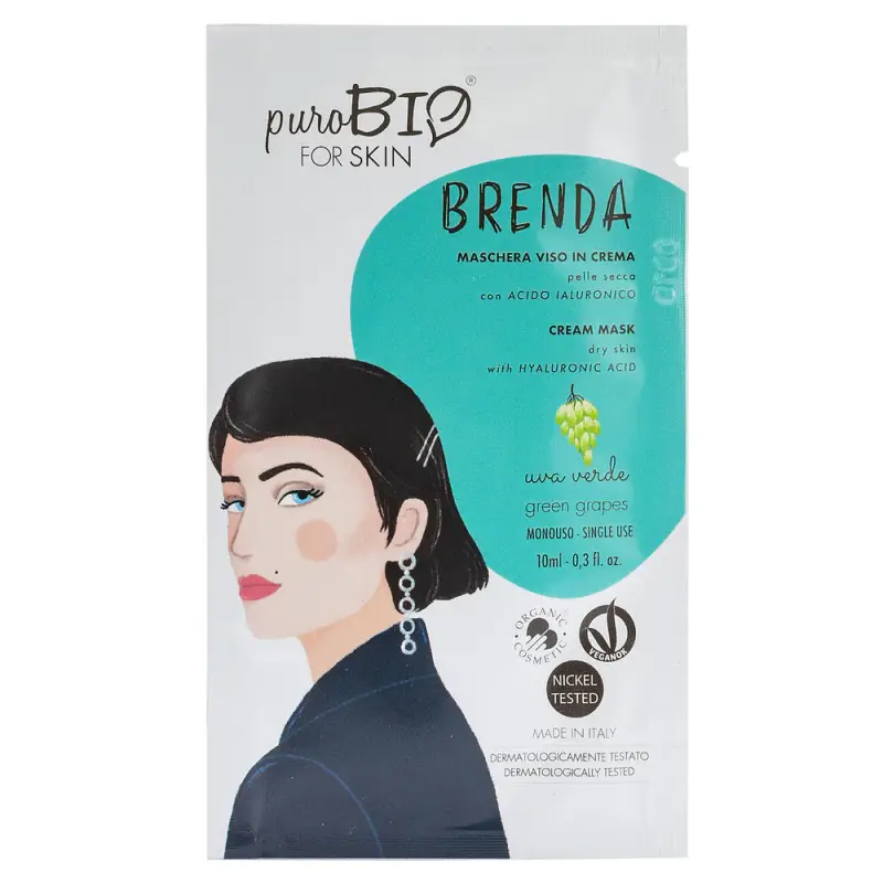 Viso BRENDA Maschera Viso In Crema - Pelle Secca - UVA VERDE - Maschera viso idratante
