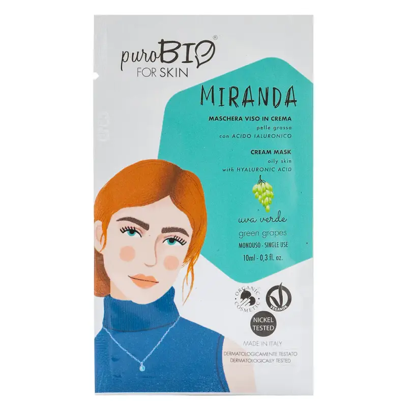 Viso MIRANDA Maschera Viso In Crema - Pelle Grassa - UVA VERDE - Maschera viso purificante