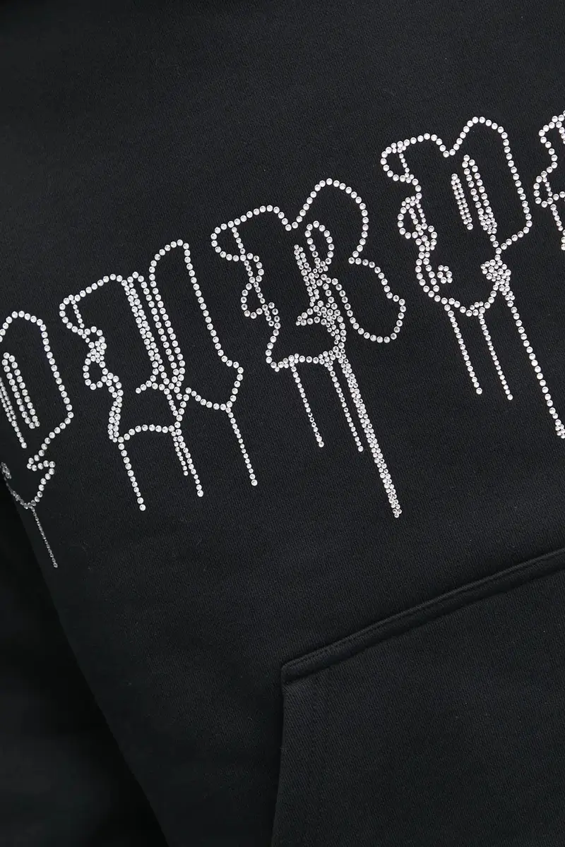 felpa in cotone HWT FLEECE PO HOODY uomo colore nero con cappuccio con applicazione P401-HBGD125 miniatura 5