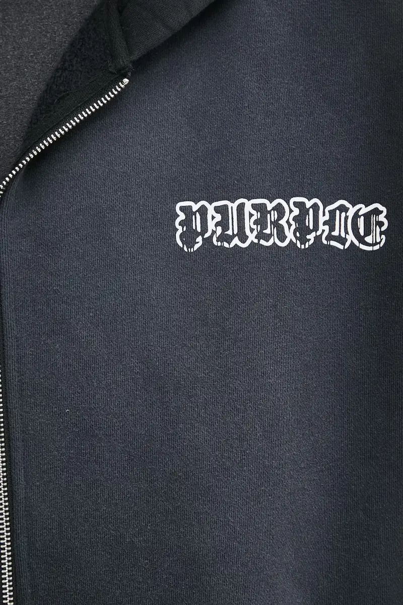 felpa in cotone HWT FLEECE ZIP FRONT HOODY uomo colore grigio con cappuccio P460-HBGW125 miniatura 5