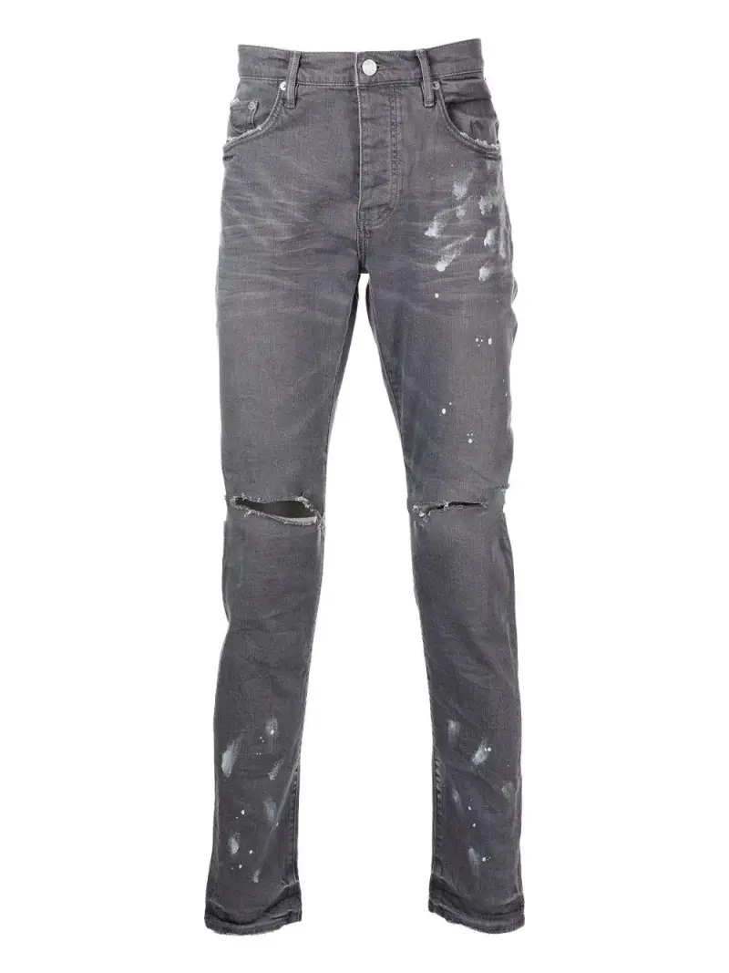 Jeans Slim con Effetto Vissuto Griggio chiaro