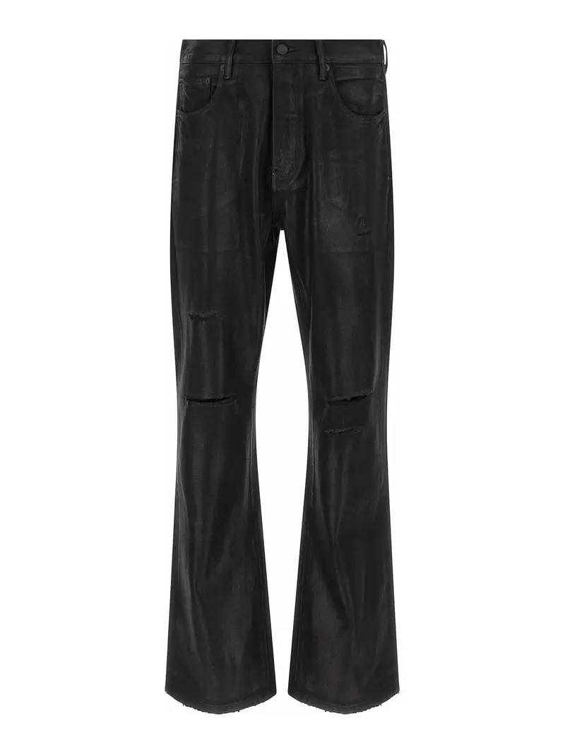 P026 Jeans per stivali in lamina risciacquata Nero