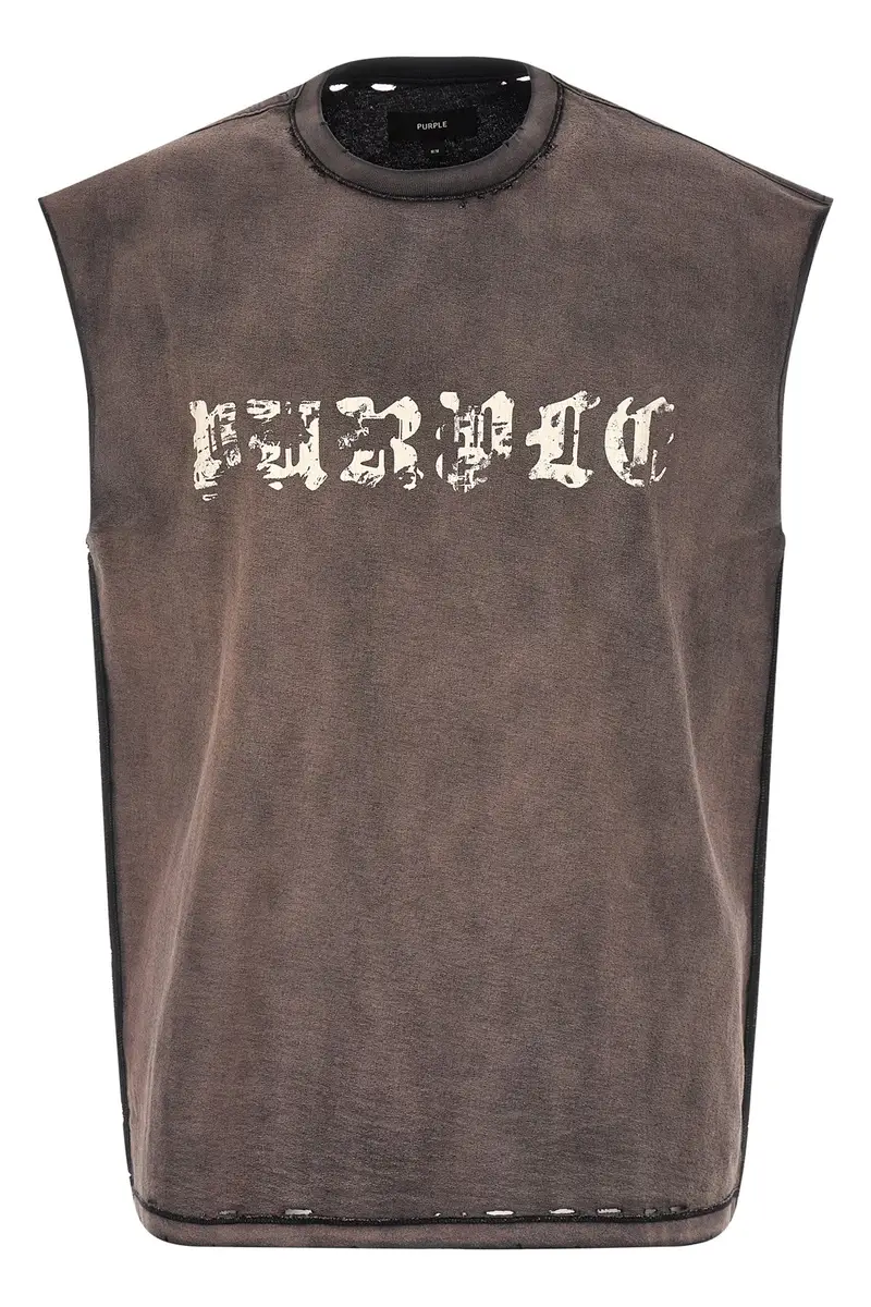 Tank Top Worn Gothic Nero