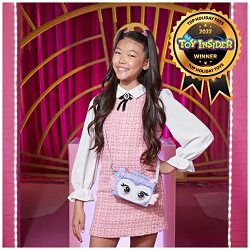 Purse Pets | BORSETTA PRINT PERFECT | versione Gufetta Viola Scozzese, oltre 30 effetti sonori e reazioni, giocattoli miniatura 2