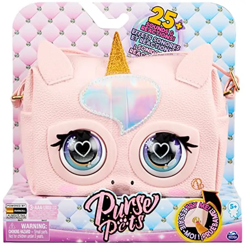 Purse Pets, Borsetta Unicorno, Borsetta Interattiva in Versione Unicorno per Bambina con oltre 30 Suoni e Reazioni, Giocattoli per Bambine, 5+ Anni