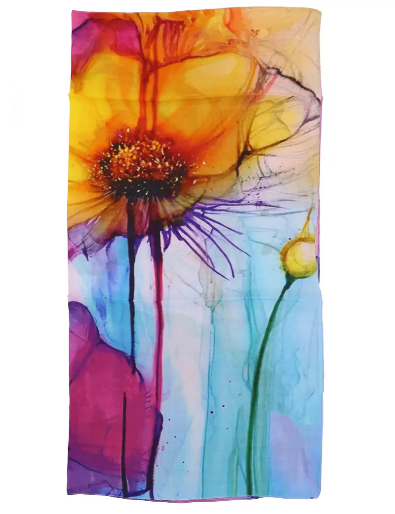 Foulard Acquarello in pura seta a fantasia Donna 60260053 0029