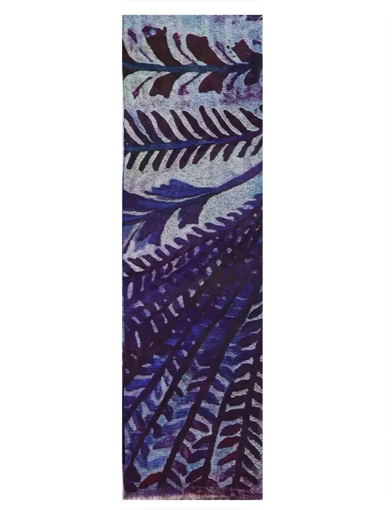 Oasi stole in seta blu a fantasie esotiche Oasi Donna 60260041 0035