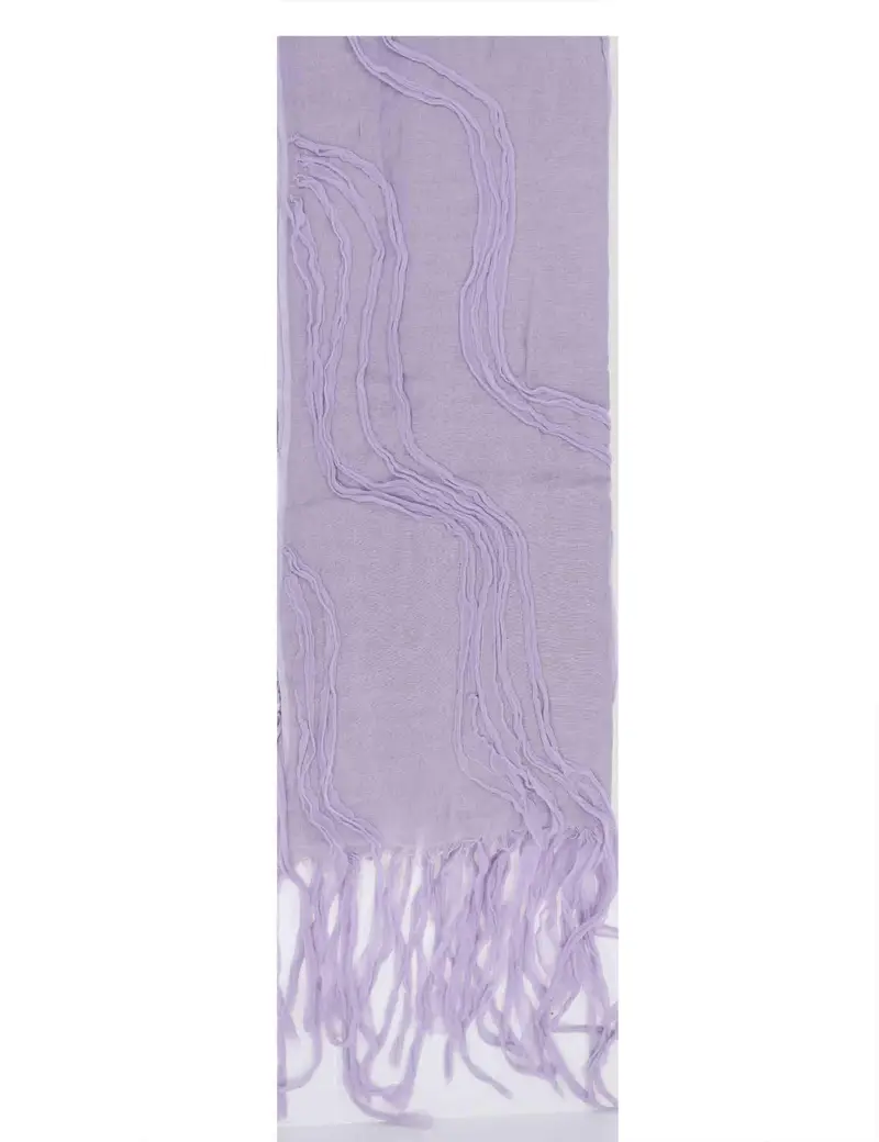 Perth stole in misto cotone lilla con frange Donna 60260060 0017