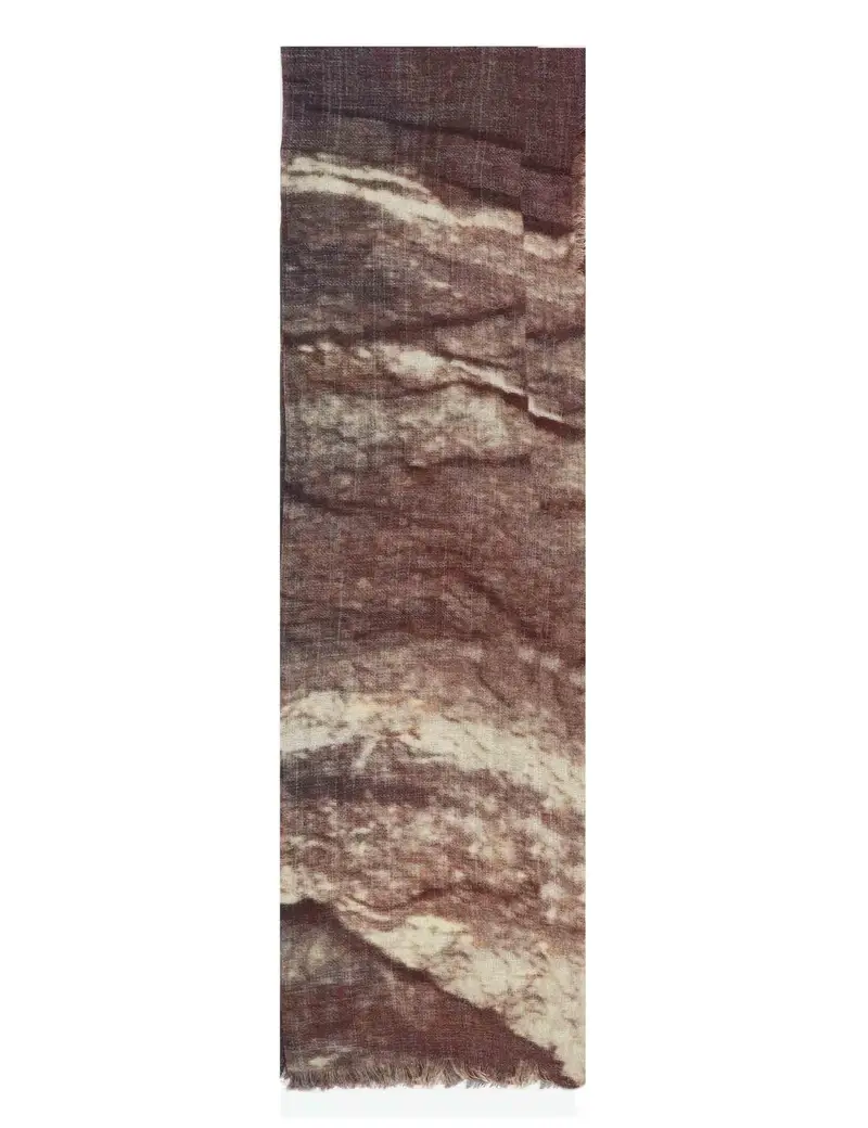 Sciarpe in lana marrone a fantasia Donna 61260039 0002