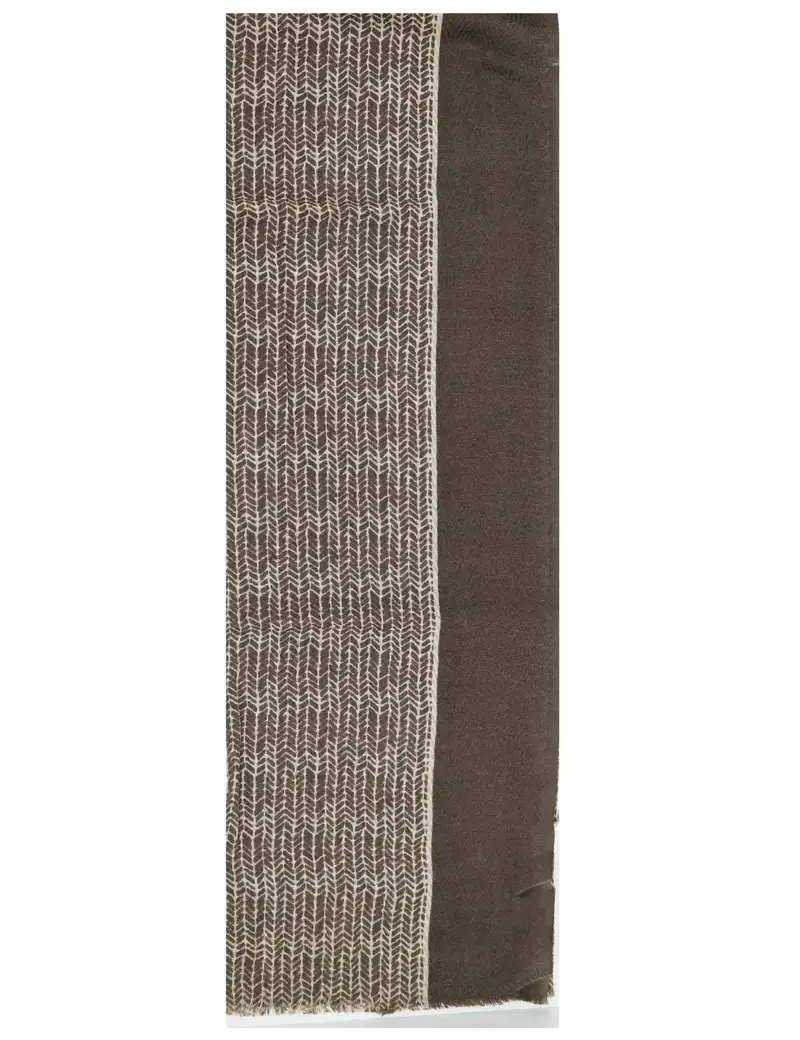Sciarpe in lana taupe stampata Donna 61260003 0011