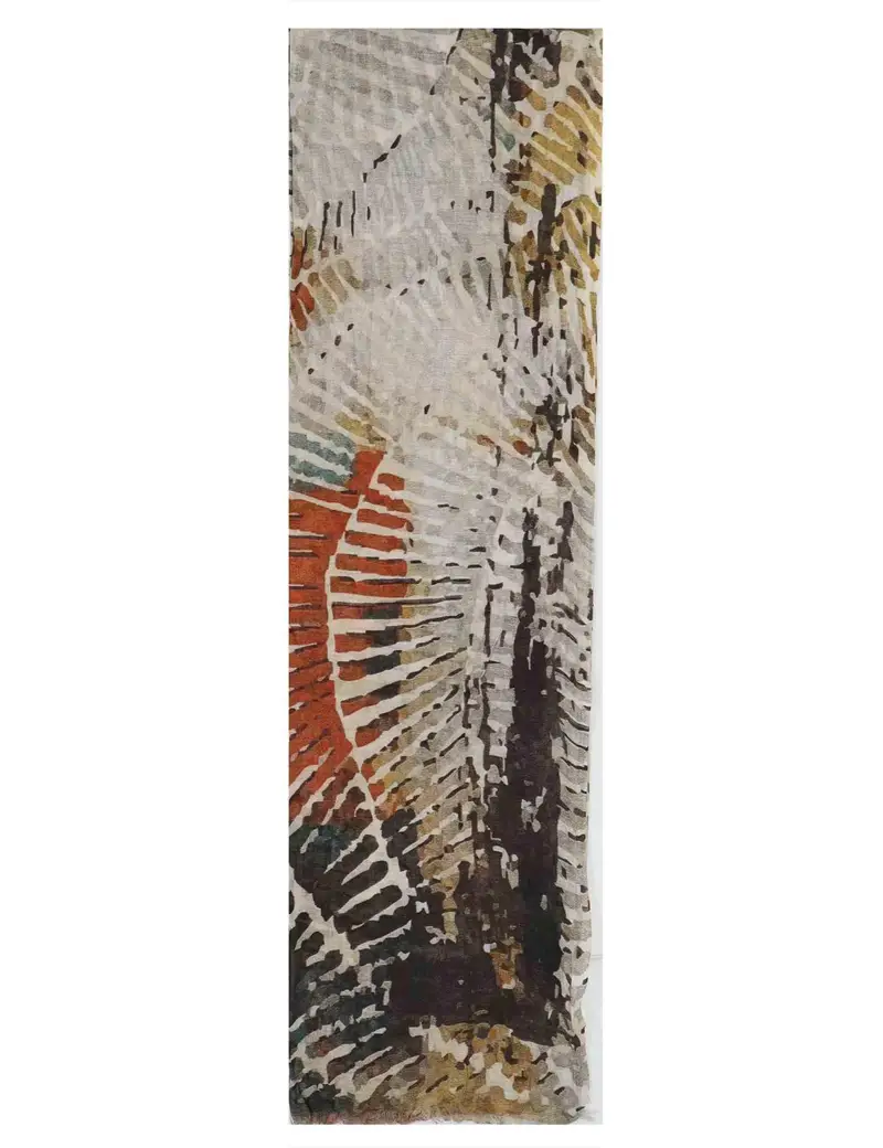 Stole Spatala in misto cotone con fantasie etniche Donna 60260028 0001