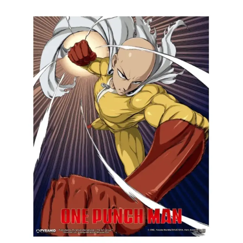 Poster con cornice 3D lenticolare Pyramid One Punch Man - Saitama and Genos