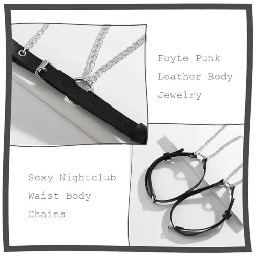 PYRUVAE Harness Donna Corpo, Cintura sexy in pelle, giarrettiera coscia accessori gioielli miniatura 2